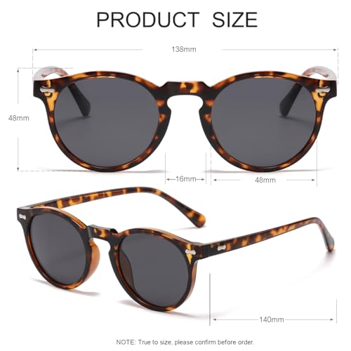 Image of JOVAKIT Vintage Kids Polarized Sunglasses for Girls Boys Age 2-9, Round Sun Glasses for Children UV400 Protection