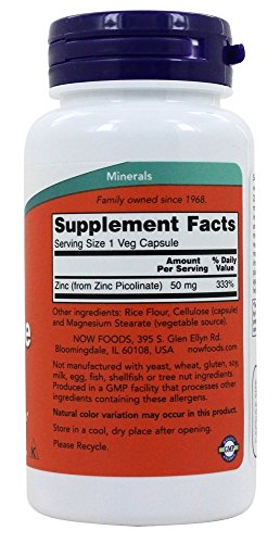 Now Foods - Zinc Picolinate 50 Mg, 120 Capsules #TOP1
