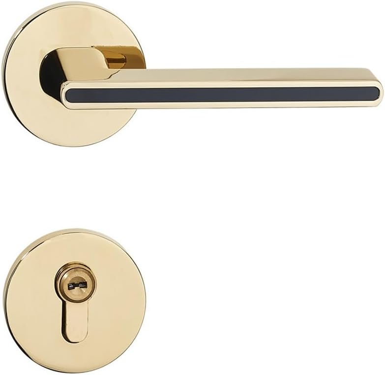 Brass Bedroom Door Lock Interior Mute Magnetic Wooden