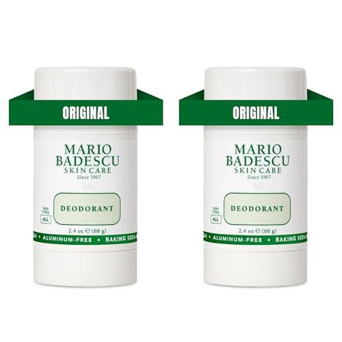 Mario Badescu Aluminum Free Deodorant for Women & Men | Baking Soda & Paraben Free | Underarm Odor Protection for All-Day Freshness | Gentle on Skin | Nourishing Botanical Blend | 2 Pack