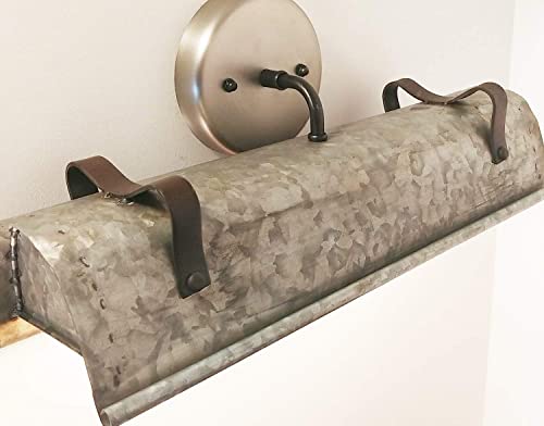 Image of thelampgoods Galvanized Metal Wall Vanity Light - Farmhouse Bathroom Light Fixtures Sconce Industrial Rustic Pendant Chandelier Flush Mount Man Cave