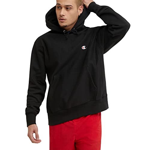 Champion Men's Reverse Weave Pullover Hoodie Print, Black