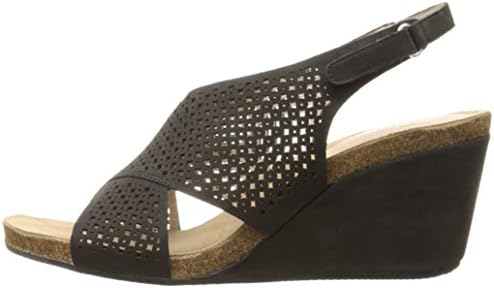 Sudini Women's Britt Wedge Sandal, Black, 6 M US | Image 7