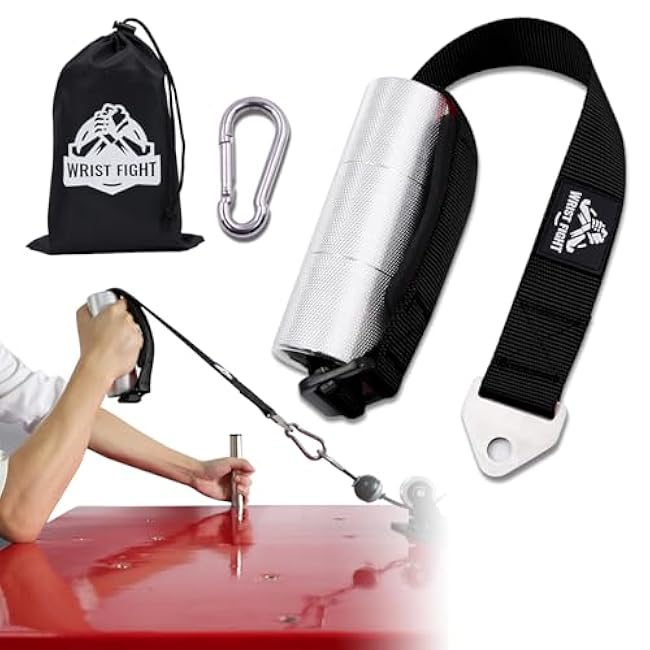 Arm Wrestling Training Handle ¨C 2-Inch Aluminum Grip for Enhanced Pronation Strength, with Heavy-Duty Strap, Carabiner, and Storage Bag