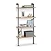 Relaxdays Scaffale da Parete in Design Industrial, Mensola a Muro, 4 Ripiani Libreria HxLxP 142,5 x 60 x 24 cm, Naturale, Set da 1 pz.