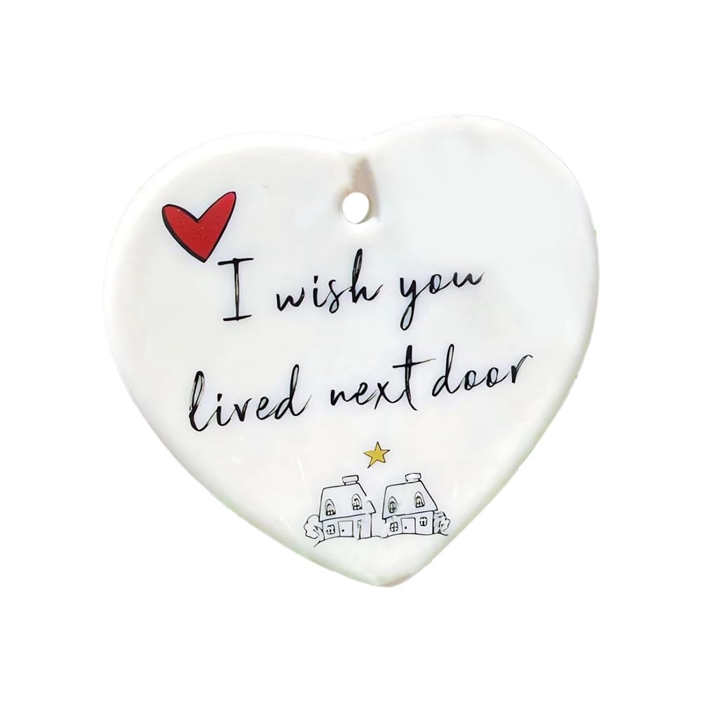 CTRLZS Christmas Decorations Heart Hanging Ornament Ceramics Ornament Decor Perfect for Friends Couples Christmas Tree