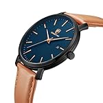 Minimalist Waterproof Quartz Watches for Men with Leather Strap, Auto Date - Image 2