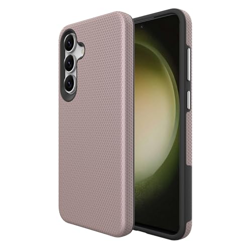 Image of NOXO Ultra-Hybrid Triangle Back Case Cover for Samsung Galaxy S25 Fe, | Shockproof Design | Camera Protection | Soft TPU & Rugged PC | Bumper Case Cover for Samsung S25 Fe, (Aureate Pink)