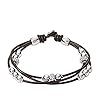 Fossil-Womens-Stainless-Steel-and-Genuine-Leather-Bracelet Fossil Women's Leather Bracelet, Color: Silver/Brown (Model: JA6068040)