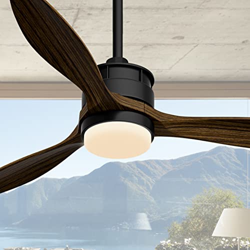 52'' Ceiling Fan with Light Remote Control Modern 3 Wood Blade Ceiling Fans with Lights Noiseless DC Motor Bedroom Outdoor Patio Ceiling Fan