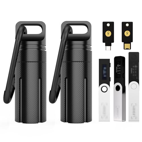 Capa de transporte de liga de alumínio compatível com Ledger Nano X/S Plus YubiKey USB 5 5C NFC Nano, à prova d'água e à prova de choque, armazenamento de dispositivo com drive USB, capa segura para