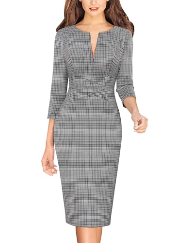 Image of VFSHOW Womens Slim Zipper Up Work Business Office Party Bodycon Pencil Sheath Dress