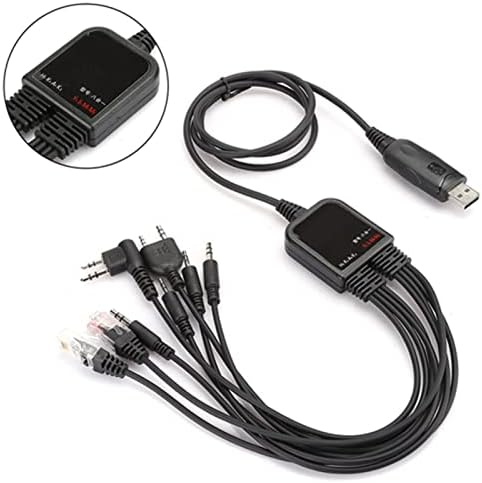 Zerone 8 in 1 Multifunctional USB Programming Cable Compatible for Kenwood/QuanSheng/HYT/Motorola Walkie Talkie