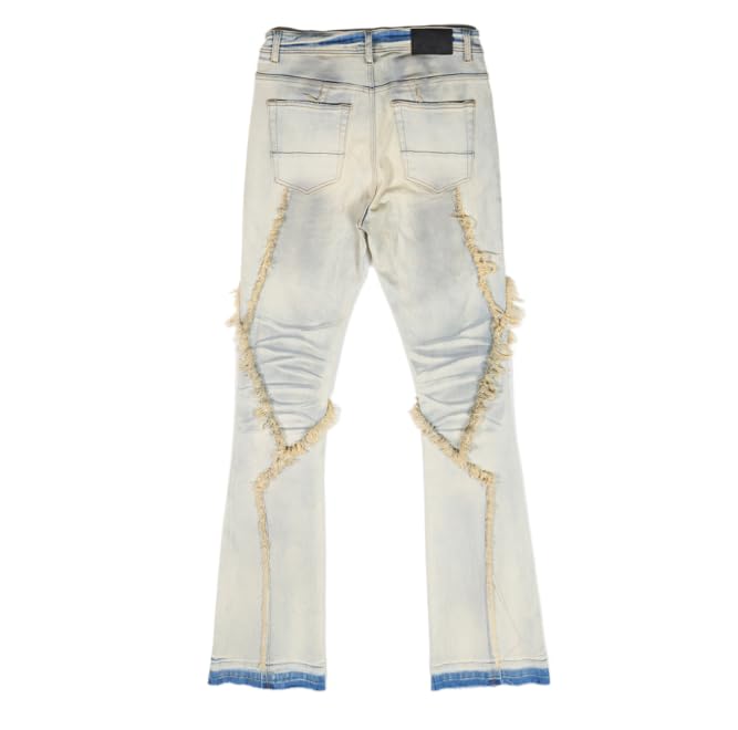 Men's Slim-fit Mid-Rise Denim Straight-Leg Fringed Pants Casual Retro Men's Jeans2