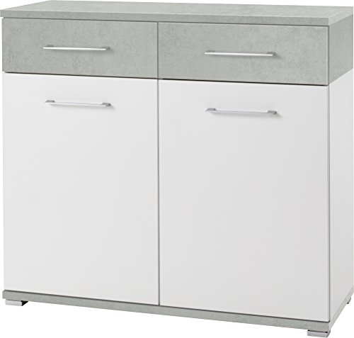 Germania 3777-531 GW-Topix Kommode | In Weiß und Beton-optik | 96 x 87 x 40 cm - 3777-531 Germania 3777-531 GW-Topix Kommode | In Weiß und Beton-optik | 96 x 87 x 40 cm