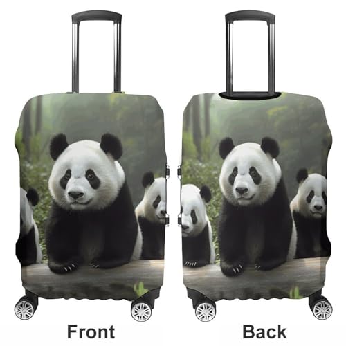 Cute Panda Luggage Cover, Washable Elastic Suitcase Cover Protector Fit 18-32 Inch Luggage3