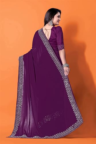 Image of FASHION Women's Trendy Banarasi Kanjivaram Navy Color Art Silk Saree with Blouse Material