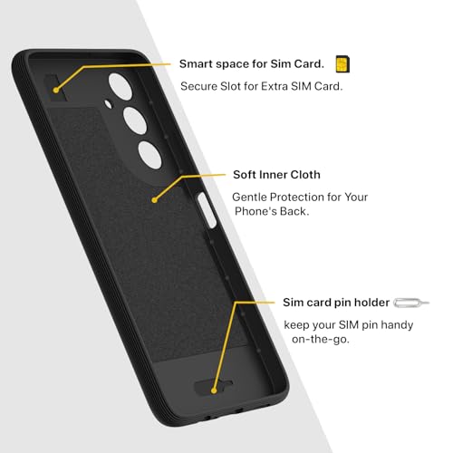 Image of Pikkme Back Cover for Samsung Galaxy A14 5G Camera Protection 3D Hexa Cube Design Silicone Protective Bumper Case (Black)