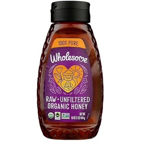 Wholesome Sweeteners 16-Ounce Organic Honey Bottle, 100% Pure, Fair Trade Certified, Non GMO Project Verified & Gluten Free, 1 Pack Cover