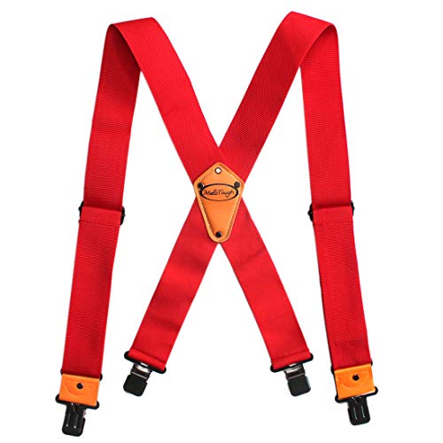 Image of MELOTOUGH Men's Suspender 2 inch Wide Partial Elastic Strap for Jeans Pants