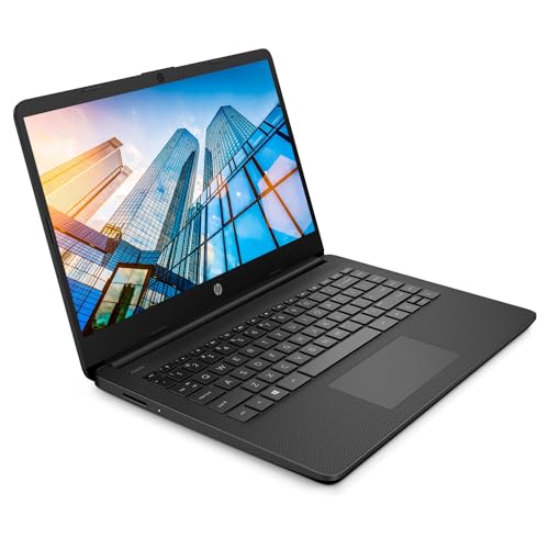 Image of HP Essential Laptop, 14 inch HD Touchscreen, AMD Ryzen 3 5300U, 32GB RAM, 1TB SSD, Webcam, HDMI, Wi-Fi 5, Windows 11 Home, Black