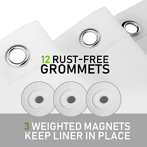 Jso Home 2-Pack White Shower Curtain Liner: Peva - 70" X 72" - Thick 6 Gauge Heavy Duty Shower Liner, Built In Magnets - 100% Eco-Friendly Peva Premium Shower Curtain Liner #TOP4