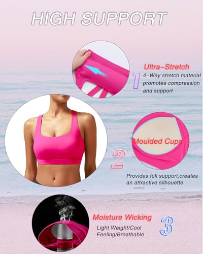 Image of RUNNING GIRL Sports Bras for Women, Molded Cup High Impact Sports Bra Workout Bras for Women High Support Racerback