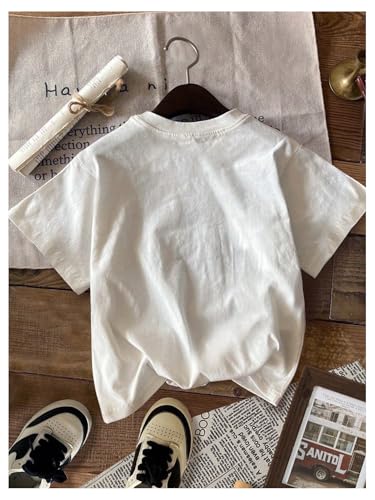 Girls Letter Graphic Tees Short Sleeve Cute Crew Neck T Shirts2