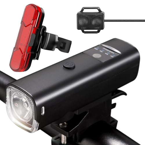 1200 Lumens Bike Lights Front and Back?LED USB Rechargeable Bicycle Light?Bicycle Headlights with Electric Horn?Super Bright Children's and Adult Bicycle Lights?Automatic dimming, 4+4 Lighting Mode