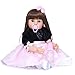 55Cm Molto Morbido Corpo Pieno di Silicone Bebe BAMBIN Bob Reborn Toddler Girl Princess Baby Doll Impermeabile Bath Toy,Brown Hair