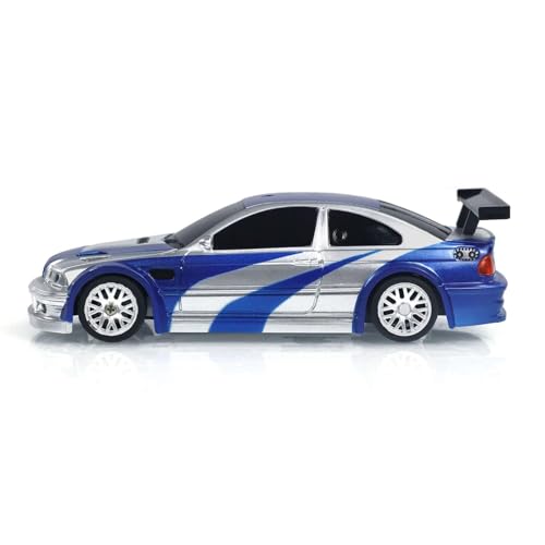Image of FEXXA 1 /43 Scale RC Drift Race Car Gyro 4WD Ready to Go Mini Remote Control Car High Speed Model (1:43 RC Drift BWM M3 GTR-Blue)