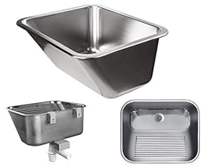 VBChome Edelstahl Ausgussbecken 55x45x22 cm