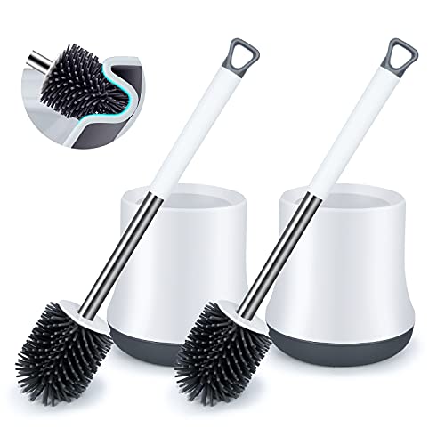 ENSPOWAY Silicone Toilet Brush Set 2 Pack