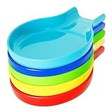 Youngever 5 Pack Plastic Spoon Rests, Kitchen Utensil Holders, Plastic Spoon Holders, Rainbow Colors