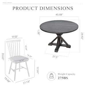 Colamydiningtablesetfor445inchroundkitchendiningtablewithchairswoodendiningtablewith4windsordiningchairsforkitchendiningroomrestaurantbrownwhite Urban Country Home Decor Colamy dining table set for 4 45 inch round kitchen dining table with chairs wooden dining table with 4 windsor dining chairs for kitchen dining room restaurantbrownwhite urban country home decor