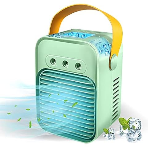 Logkern Portable Air Conditioner, Rechargeable Personal Evaporative USB Air Cooler Fan, Mini Air Conditioner with 3 Speeds 7 Colors, Humidifier Misting Unit for Home, Dorm, Office, Camping Cover
