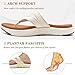 COFACE Womens Orthopedic Flip Flops Ladies Slip On Athletic Yoga Mat Memory Foam Cushioned Recovery Walking Thong Sandals Summer Beach Pool Slippers Plantar Fasciitis Arch Support White Brown Size 9.5