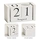 Holz Tischkalender, Dauerkalender, Holzkalender, Countdown Würfel, Tischkalender, Geeignet für Wohnzimmer, Arbeitszimmerdekoration, Büroschreibtisch, Café, Restaurantdekoration, Weiß