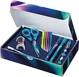 2 stylos fineliner Medium NIGHTFALL, 1 stylo à bille 4 couleurs NIGHTFALL, 1 taille-crayon NIGHTFALL