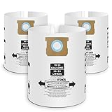 3 Pack Vacuum Bags Replacement for Shop Vac Bags 10-14 Gallon Type F 90662 9066200 9066233 and Type I 90672 9067200 9067233, High-Efficiency Disposable Vaccum Collection Filter Bags