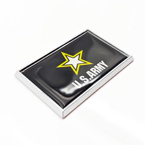 Image of US Army Flag Sticker Emblem Decal Military Car Chrome Flags (2 Pack, 3 x 2 inches) (US Army)