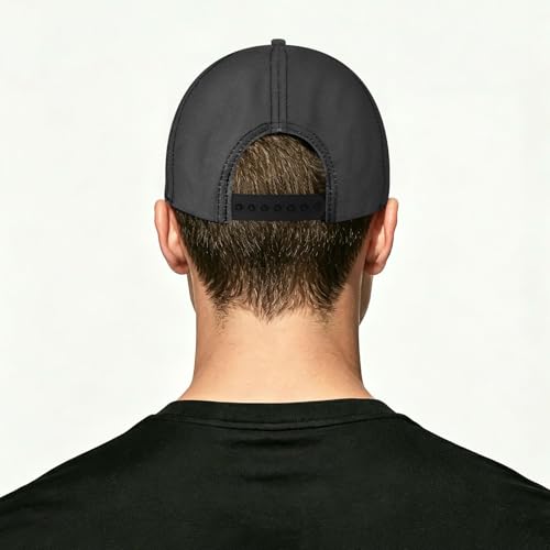 Gorra de béisbol unisex para correr negra que absorbe el sudor en entrenamiento 5