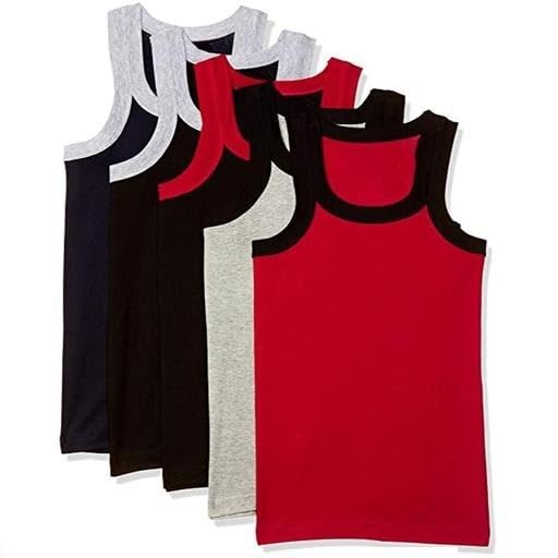 Cotton Sleeveless Vest for Men Pack of 5 | Rib Fabric Muscle Tee | Gym & Everyday Comfort-image-0