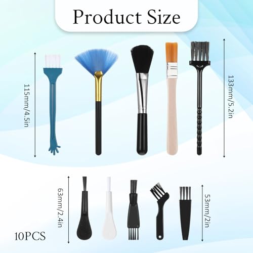 10 Stück Nylon Antistatische Bürste Antistatik Reinigungsbürsten Set Tragbare Tastaturbürste Computer Tastatur Laptop Reinigungsbürste zum Reinigen von Computer-Motherboard Lüftern Tastatur Kamera