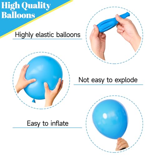 Image of 68Pcs Red Yellow Blue Toy Balloons 12 Inch Light Blue Cloud Cow Print Balloons for Baby's Birthday Story and Football Party Themed Decorations.