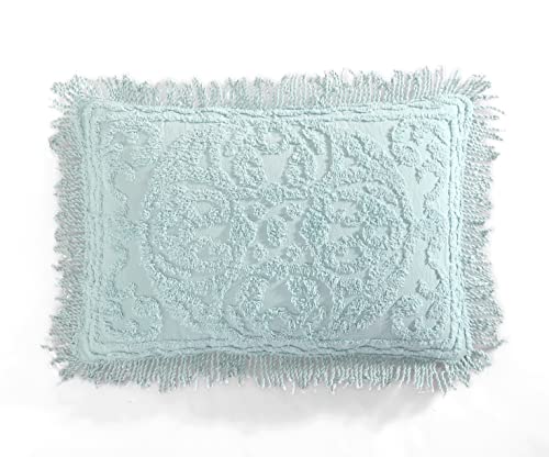 Image of Beatrice Home Fashions Medallion King Cotton Chenille Sham, Blue