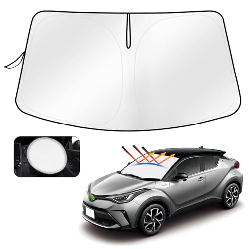 CARTIST C-HR フロントサンシェード CHR フロントガラス サンシェード サンフィア サンセット サンライン シェードカーテン マルチサンシェードNGX10 NGX50 ZGX10 ZYX10 H28.12-現行 遮光 シェード 日よけ 車種専用 UVカット カスタムパーツ インテリア 内装パーツ 取付簡単 収納袋付