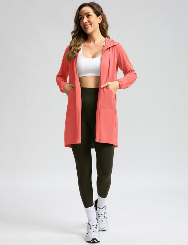 Women's UPF 50+ Swim Cover Up Sun Protection Hoodie Long Jacket SPF Lightweight Beach Cover Ups for Women - Image 3