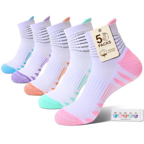 Image of IRAMY Compression Ankle Support Socks Women - Wicking, Cushioned Athletic, Plantar Fasciitis Relief 2 /3 /6 Pairs