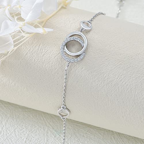 Image of VONALA Witches Knot /Compass /Dragonfly /Clover Bracelet Sterling Silver Adjustable Charm Bracelet Summer Beach Foot Chain Jewelry for Women Gifts